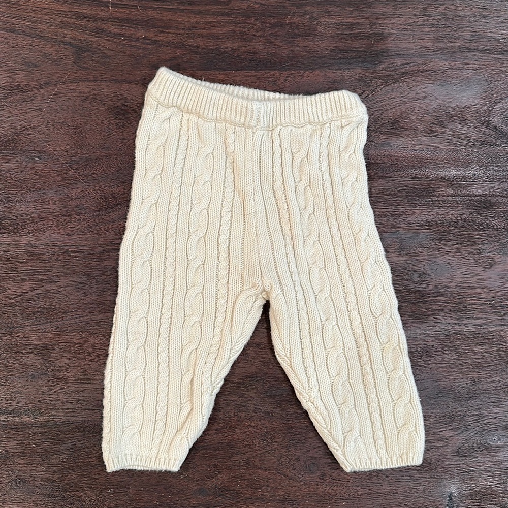 Cream Knit Baby Pants